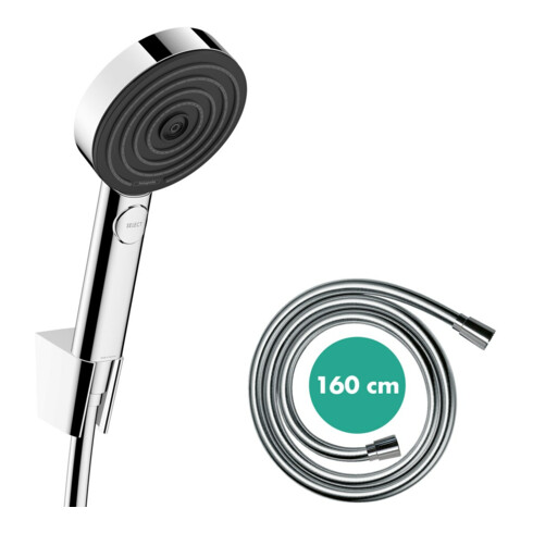 hansgrohe Brausehalter-Set Pulsify Sel. S 105 1600mm Schlauch, chrom, Relaxation, 3jet