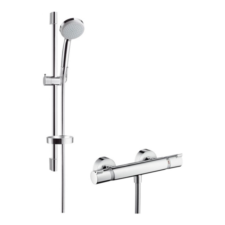 hansgrohe Brausekombi ECOSTAT COMFORT CROMA 100 Brausestange Unica´C 900 mm chrom