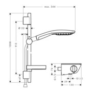 hansgrohe Brausekombi SELECT RAINDANCE Brausestange Unica'S Puro Set 900 mm weiß/chrom-3
