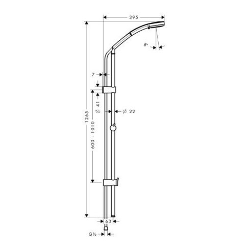 hansgrohe Brauseset CROMA 100 Brausestange 1050 mm Croma 100 Multi Handbrause chrom