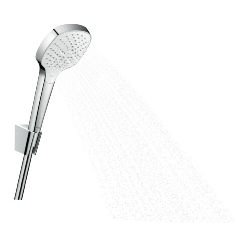 hansgrohe Brausehalter-Set Croma Sel. E Vario 1250mm Brauseschlauch, weiß/chrom