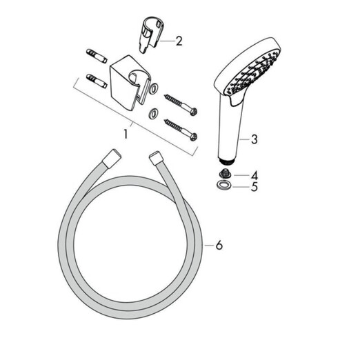 hansgrohe Brauseset CROMA SELECT S VARIO Isiflex Brauseschlauch 1250 mm weiß/chrom