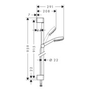 hansgrohe Brauseset CROMETTA 100 MULTI Brausestange Unica´Croma 900 mm weiß/chrom-3