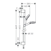 hansgrohe Brauseset CROMETTA VARIO 650 mm weiß/chrom