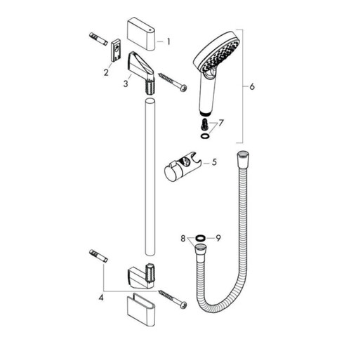 hansgrohe Brauseset CROMETTA VARIO 650 mm weiß/chrom