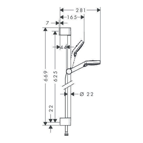 hansgrohe Brauseset CROMETTA VARIO 650 mm weiß/chrom