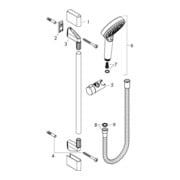 hansgrohe Brauseset CROMETTA VARIO 900 mm, Durchflussmenge 14 l/min weiß/chrom