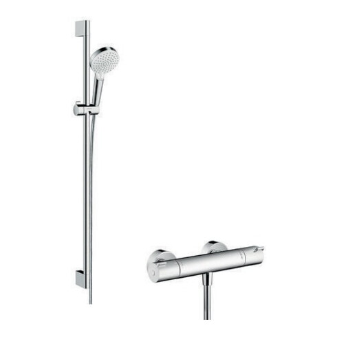 hansgrohe Brauseset ECOSTAT 1001 CL COMBI CROMETTA Brausestange 900 mm weiß/chrom