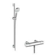 hansgrohe Brauseset ECOSTAT 1001 CL COMBI CROMETTA Brausestange 900 mm weiß/chrom