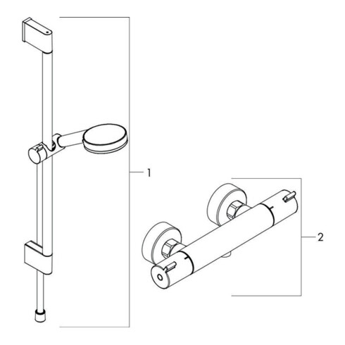 hansgrohe Brauseset ECOSTAT 1001 CL COMBI CROMETTA Brausestange 900 mm weiß/chrom