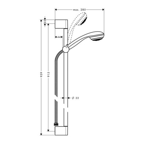 hansgrohe Brauseset MONO CROMETTA 85 Brausestange Unica´Crometta 900 mm chrom