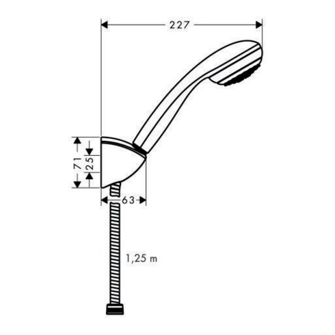 hansgrohe Brauseset MONO CROMETTA 85 Metaflex Brauseschlauch 1250 mm chrom