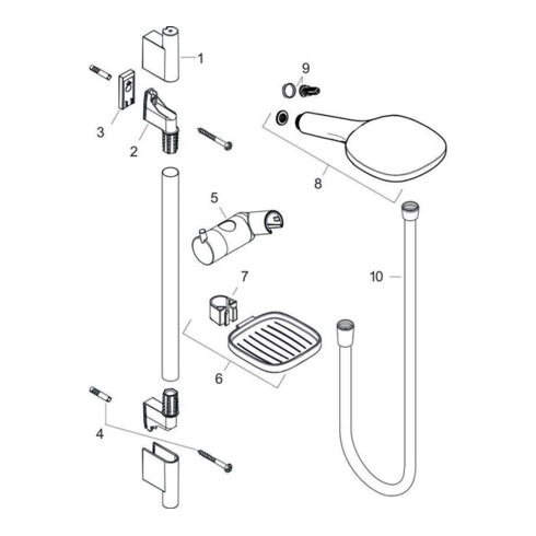 hansgrohe Brauseset SELECT E 120 3jet RAINDANCE Brausestange Unica´S Puro 900 mm chrom