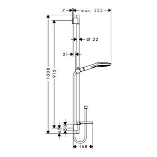 hansgrohe Brauseset SELECT E 120 3jet RAINDANCE Brausestange Unica´S Puro 900 mm chrom