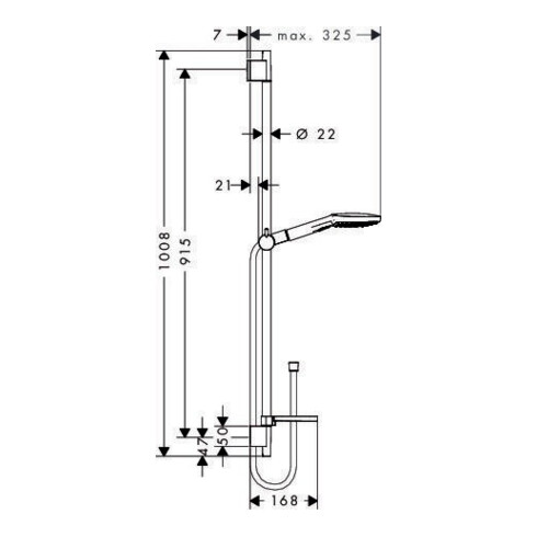 hansgrohe Brauseset SELECT E 120 3jet RAINDANCE Brausestange Unica´S Puro 900 mm weiß/chrom