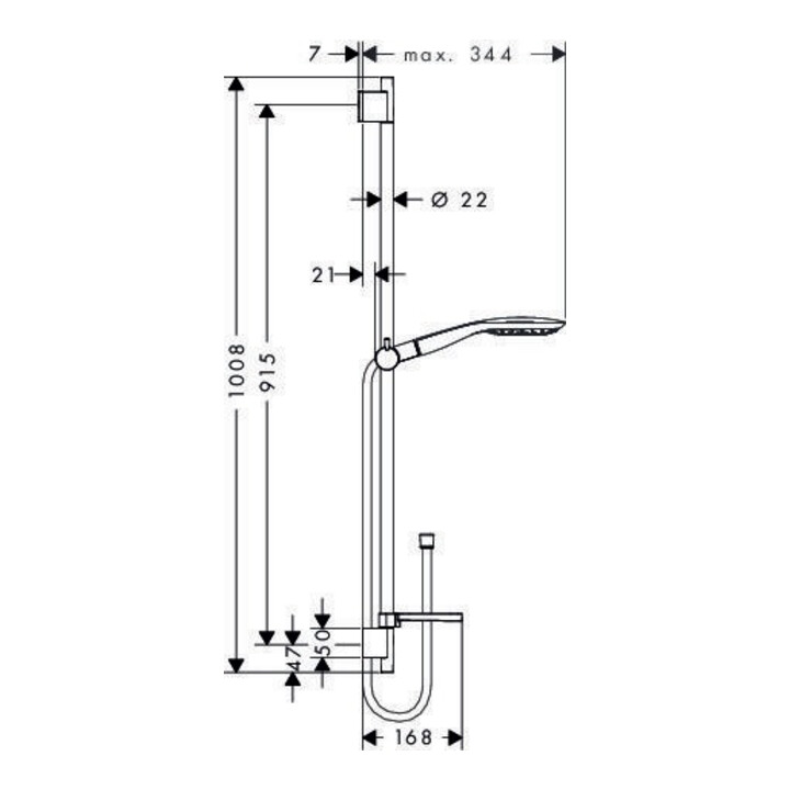 hansgrohe Brauseset SELECT E 150 3jet RAINDANCE Brausestange Unica'S Puro 900 mm chrom