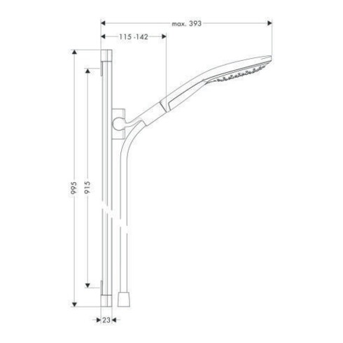 hansgrohe Brauseset SELECT S 150 3jet RAINDANCE Brausestange Unica 900 mm chrom