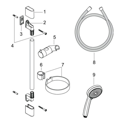 hansgrohe Brauseset VARIO CROMA 100 Brausestange Unica´C 900 mm chrom