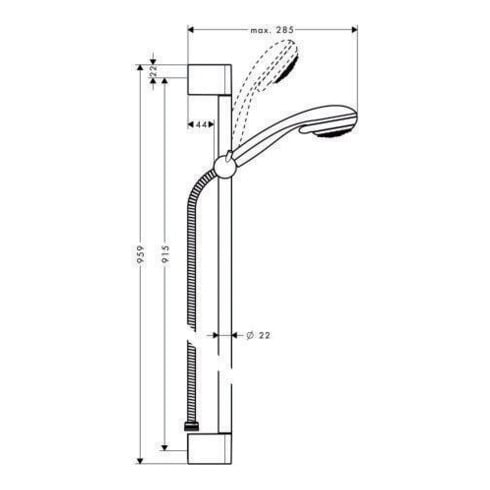 hansgrohe Brauseset VARIOJET CROMETTA 85 Brausestange Unica´Crometta 900 mm chrom