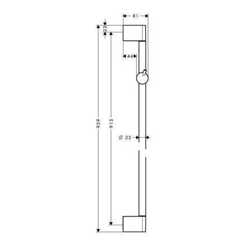 hansgrohe Brausestange UNICA'CROMETTA 900 mm, ohne Brauseschlauch chrom