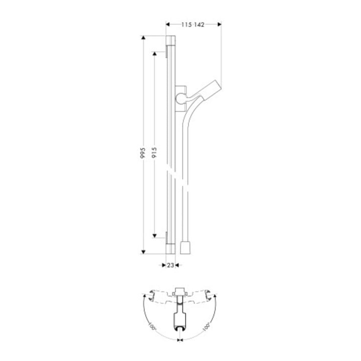 hansgrohe Brausestange UNICA PURA VIDA 900 mm chrom