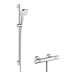 hansgrohe Brausesystem Croma Select E 959mm Brausestange, m Thermostat, weiß/chrom