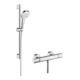 hansgrohe Brausesystem Croma Select S 669mm Brausestange, m Thermostat, weiß/chrom-1
