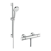 hansgrohe Brausesystem Croma Select S 669mm Brausestange, m Thermostat, weiß/chrom