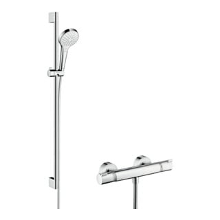 hansgrohe Brausesystem Croma Select S 959mm Brausestange, m Thermostat, weiß/chrom