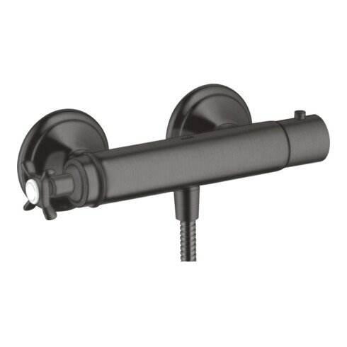 hansgrohe Brausethermostat Axor Montreux AP, 1 Verbr., m Kreuz, brush. bla chrome