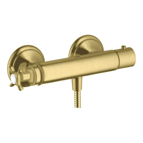 hansgrohe Brausethermostat Axor Montreux AP, 1 Verbr., m Kreuz, brushed brass