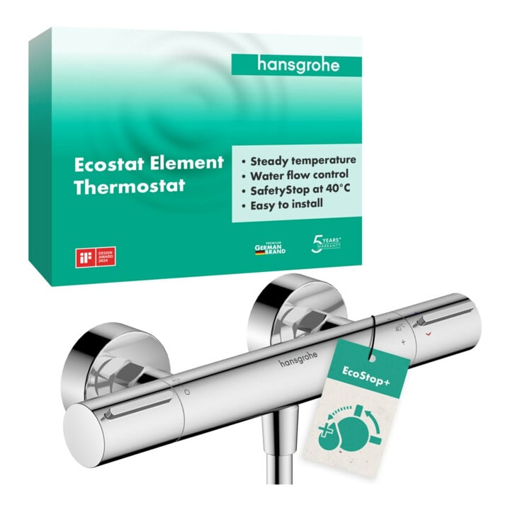 hansgrohe Brausethermostat Ecostat Element Aufputz, 1 Verbraucher, chrom