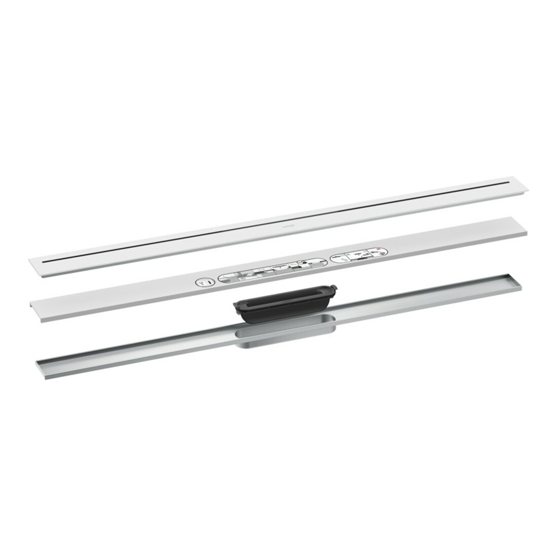 hansgrohe Caniveau de douche Drain 1000 mm, kit FM, libre, blanc mat