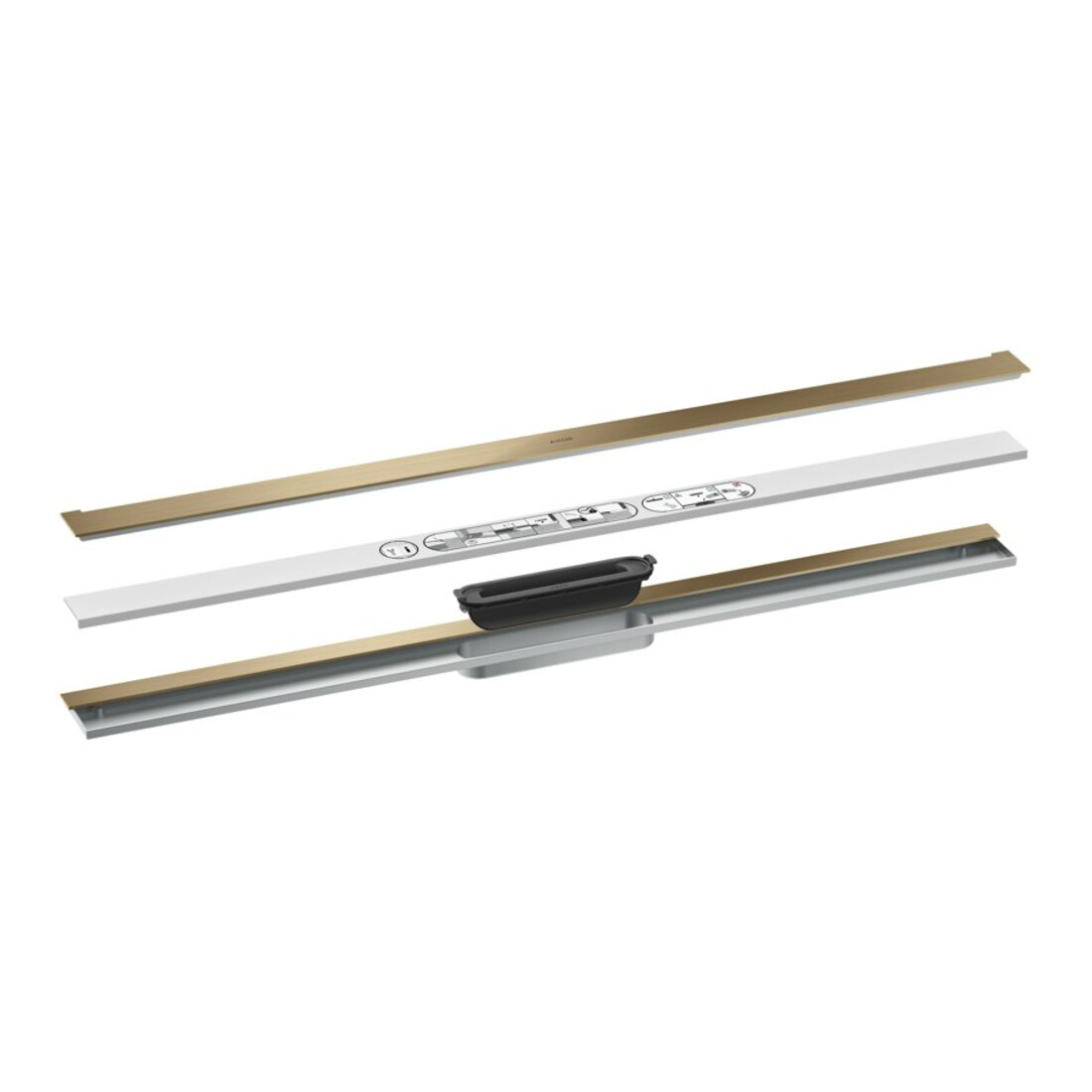 hansgrohe Caniveau de douche Drain 1000 mm, kit FM, montage mural, bronze brossé