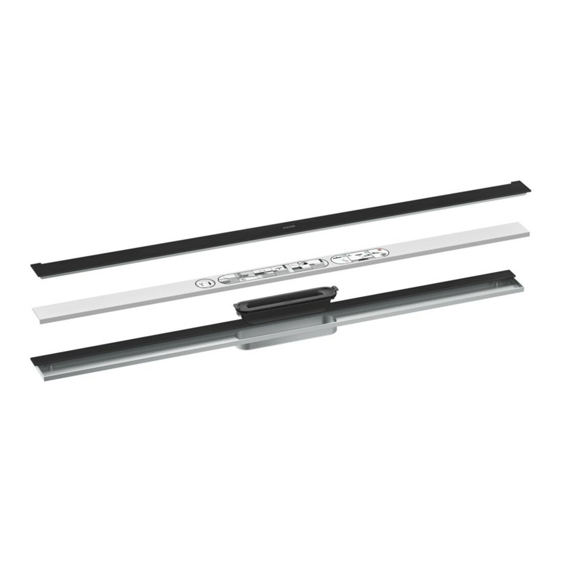 hansgrohe Caniveau de douche Drain 1000 mm, set FM, pour montage mural, noir mat