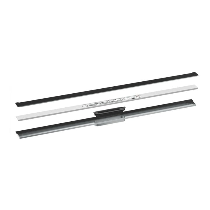 hansgrohe Caniveau de douche Drain 1200 mm, kit FM, pour montage mural, mat noir