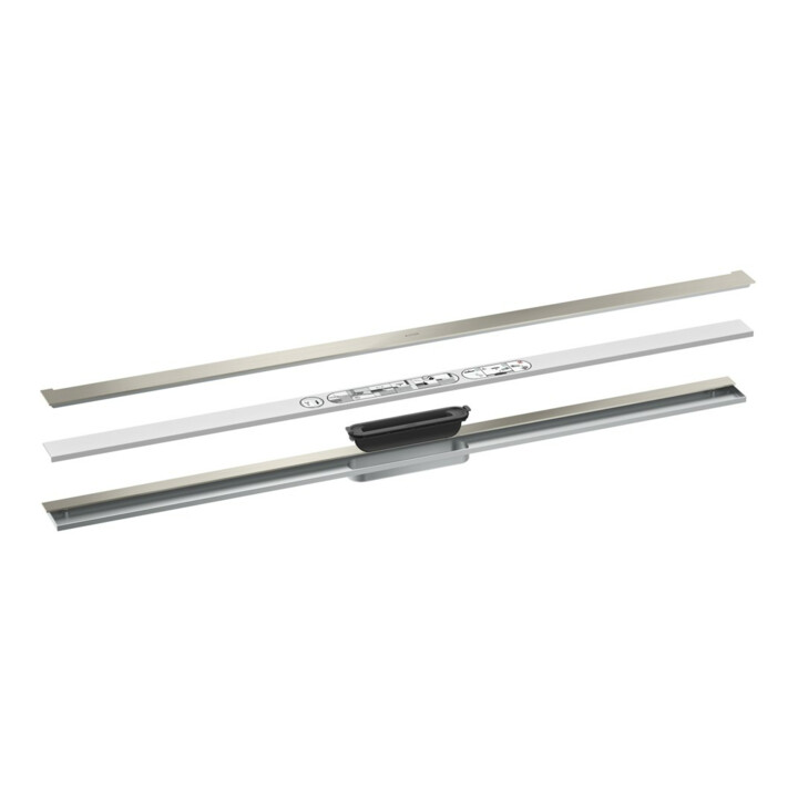hansgrohe Caniveau de douche Drain 1200 mm, kit FM, pour montage mural, optique ES