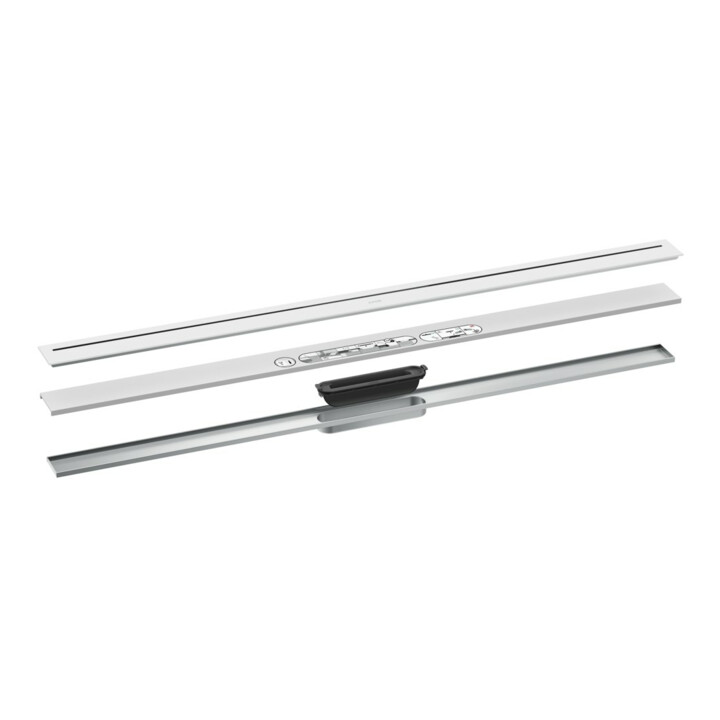 hansgrohe Caniveau de douche Drain 1200 mm, set FM, libre dans la pièce, blanc mat