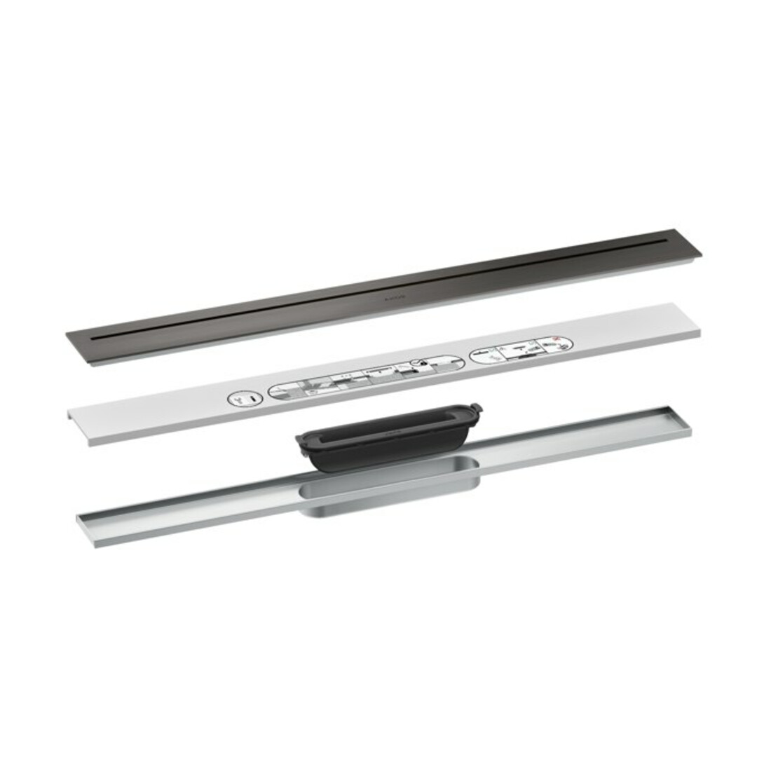 hansgrohe Caniveau de douche Drain 700 mm, kit FM, installation libre, bleu b bla vc