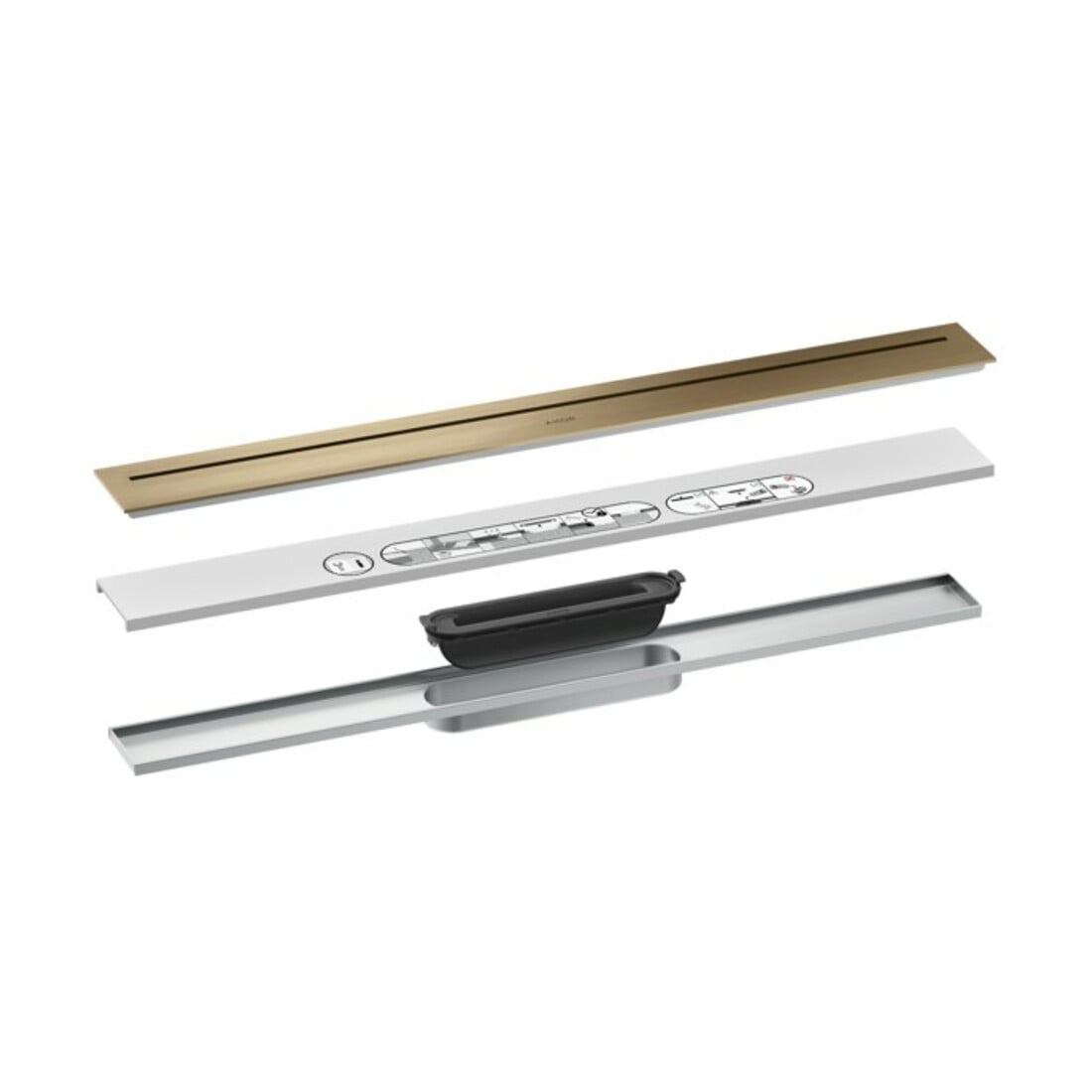 hansgrohe Caniveau de douche Drain 700 mm, kit FM, libre, brossé bronze