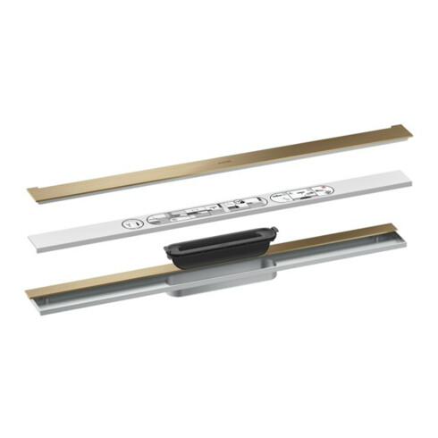 hansgrohe Caniveau de douche Drain 700 mm, kit FM, pour montage mural, bronze brossé
