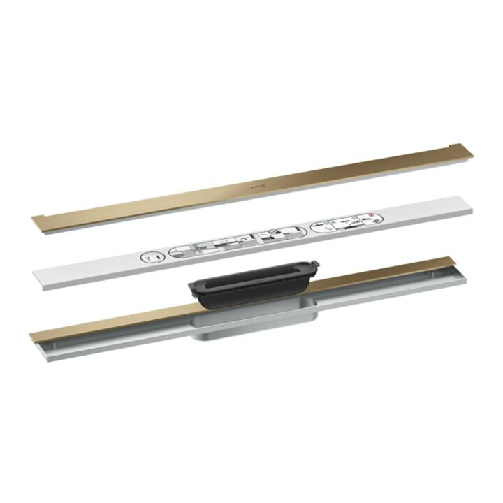 hansgrohe Caniveau de douche Drain 700 mm, kit FM, pour montage mural, bronze brossé