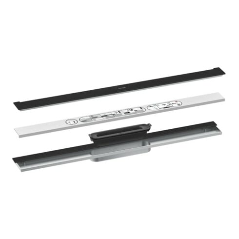 hansgrohe Caniveau de douche Drain 700 mm, kit FM, pour montage mural, noir mat