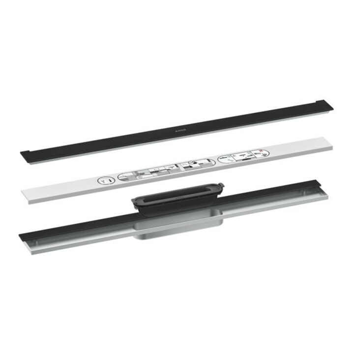 hansgrohe Caniveau de douche Drain 700 mm, kit FM, pour montage mural, noir mat