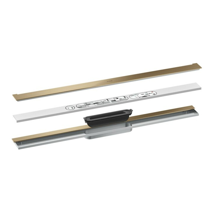 hansgrohe Caniveau de douche Drain 800 mm, kit FM, pour montage mural, bronze brossé