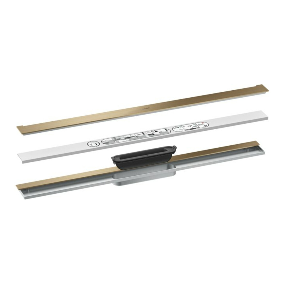 hansgrohe Caniveau de douche Drain 800 mm, kit FM, pour montage mural, bronze brossé