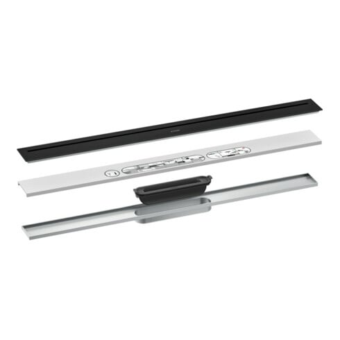 hansgrohe Caniveau de douche Drain 800 mm, kit FM, suspendu, noir mat