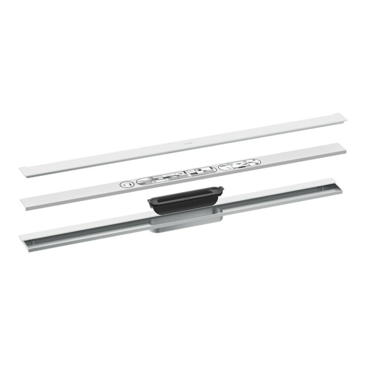 hansgrohe Caniveau de douche Drain 900 mm, kit FM, pour montage mural, blanc mat