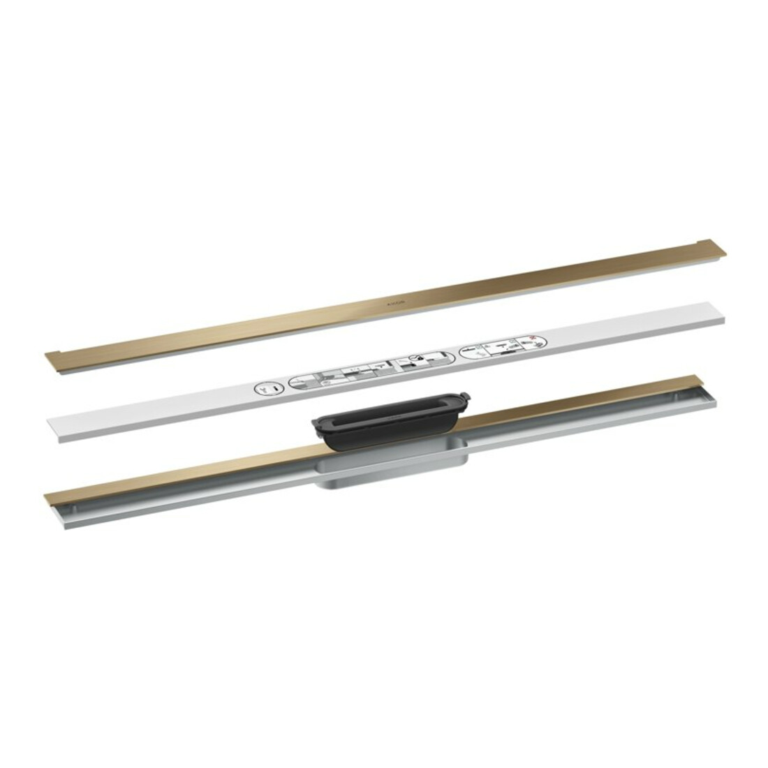 hansgrohe Caniveau de douche Drain 900 mm, kit FM, pour montage mural, bronze brossé