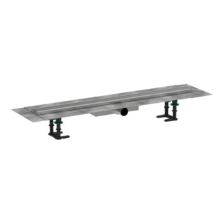 hansgrohe Caniveau de douche RainDrain Compact 800 mm, kit, installation affleurante, ES brossé